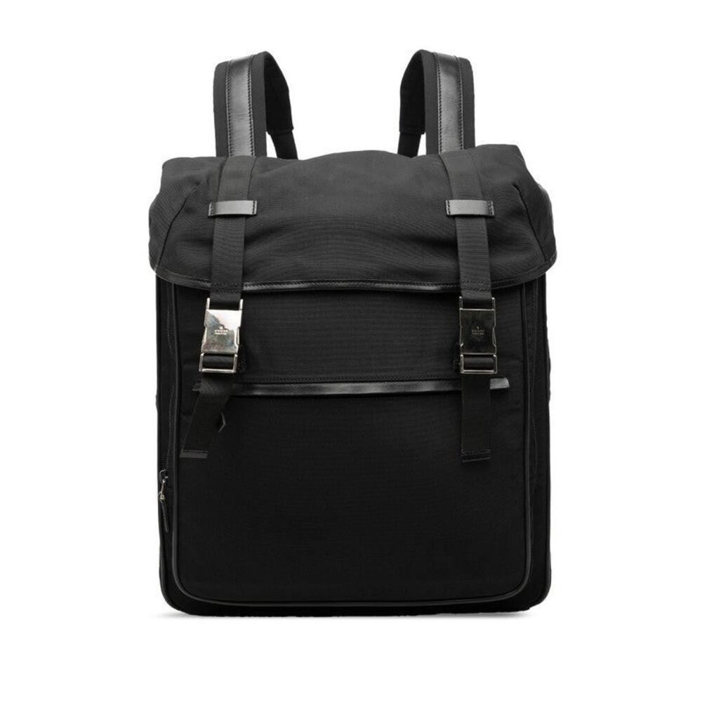 Gucci Nylon Flap Backpack Black
